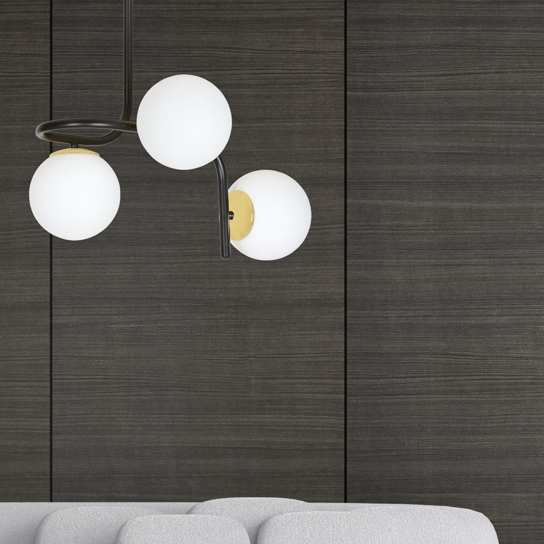 Plafoniera RAGNAR 3 neagra cu auriu