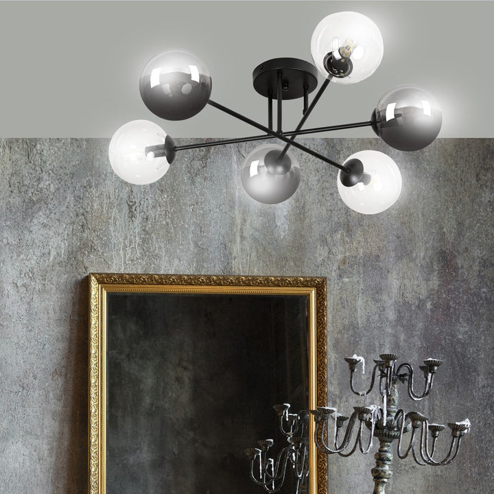 Plafoniera BRENDI 6B neagra MIX 1