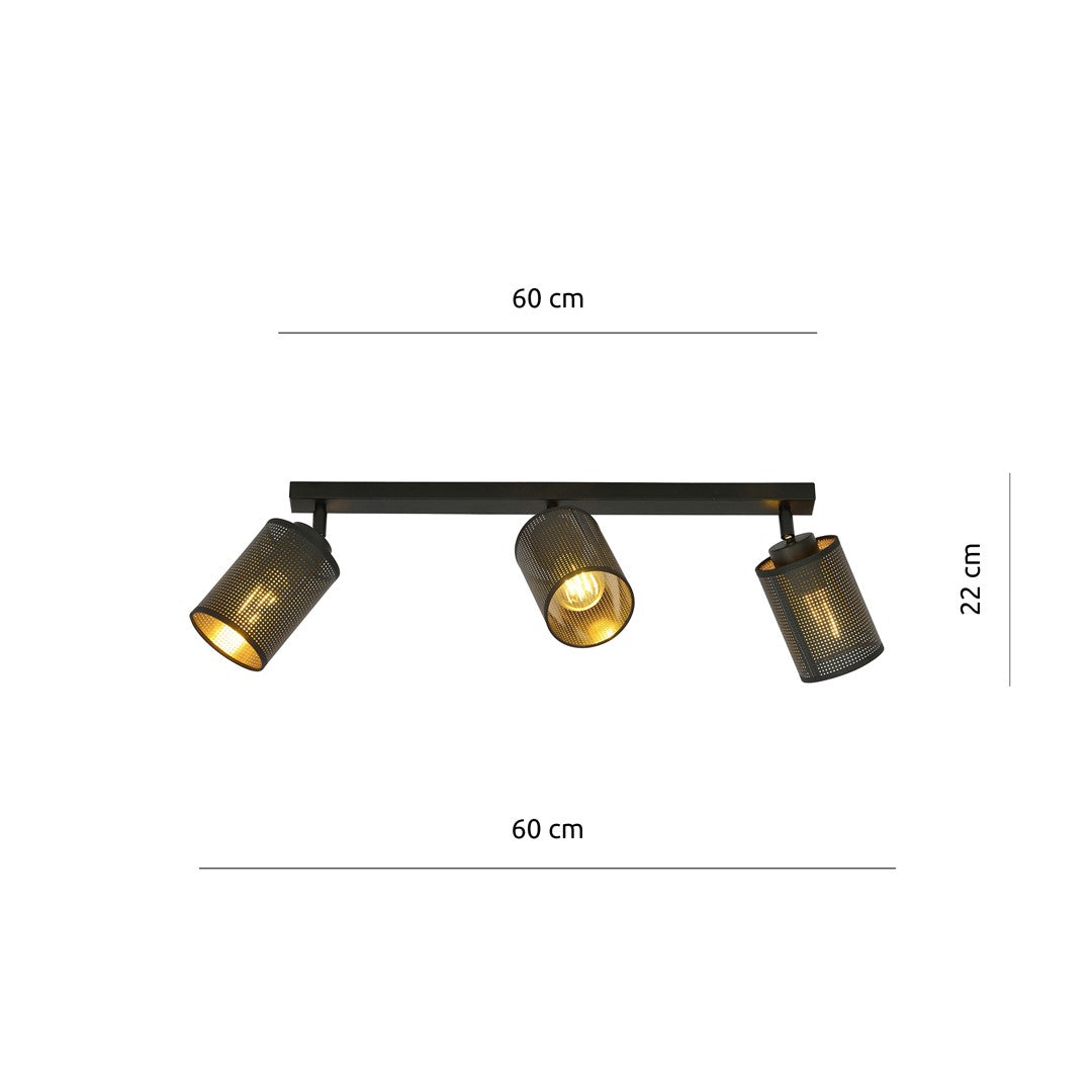 Plafoniera BRONX 3 neagra