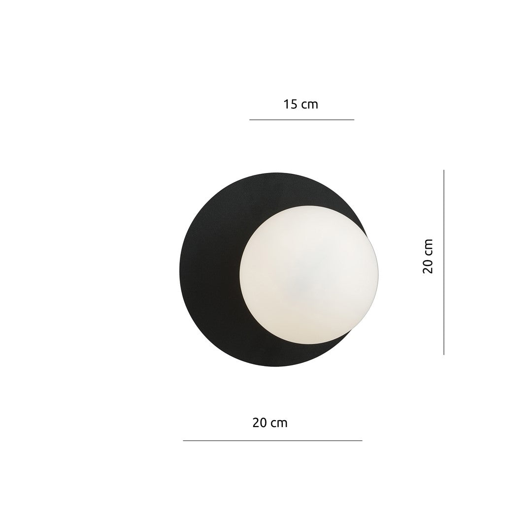 Aplica de perete OSLO K1 neagra-opal