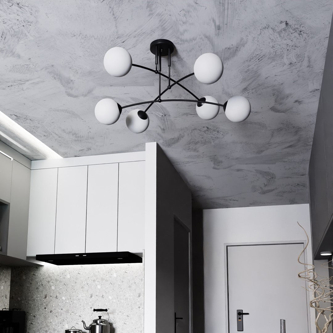 Plafoniera neagra  PREGOS 6xE14