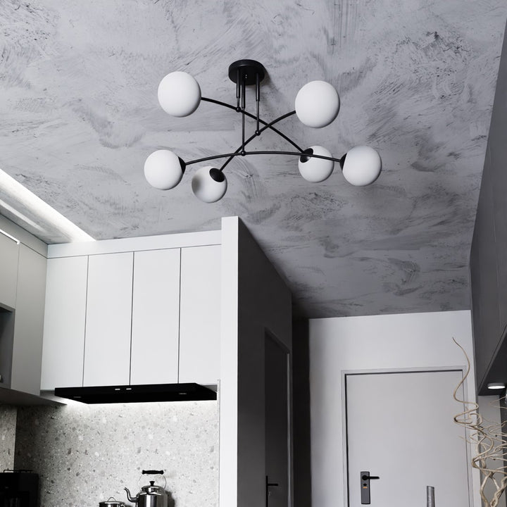 Plafoniera neagra  PREGOS 6xE14
