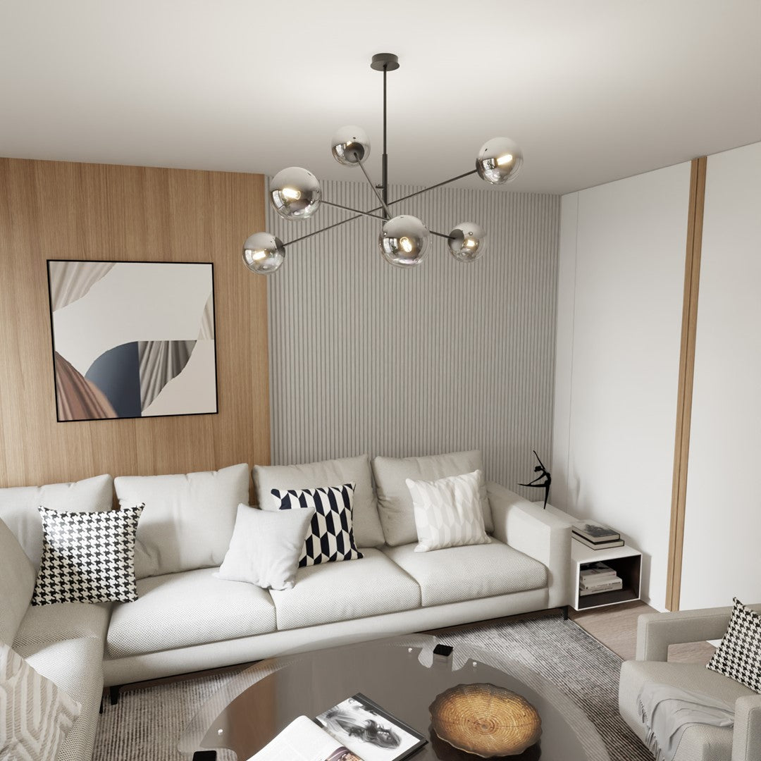 Lustra LINEAR 6 neagra/grafit