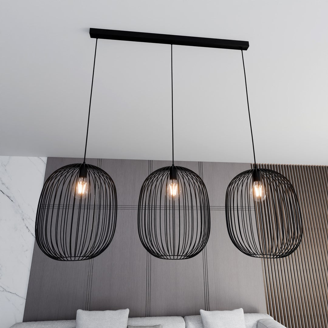 Lustra suspendata ONYX 3 neagra