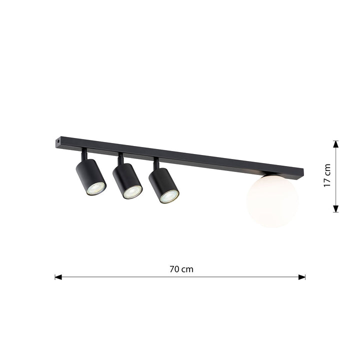 Plafoniera BASTER 4 neagra