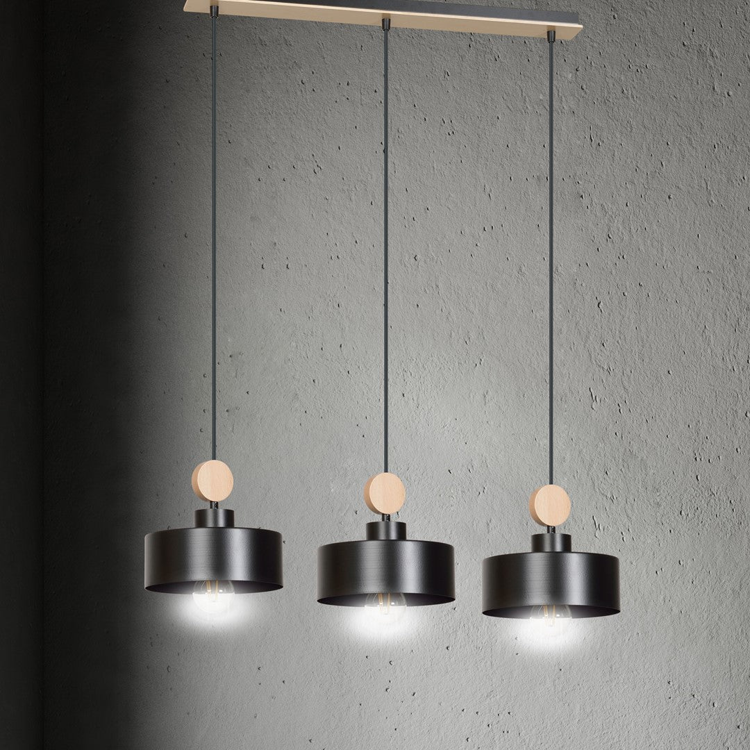 Lustra suspendata TUNISO 3 neagra