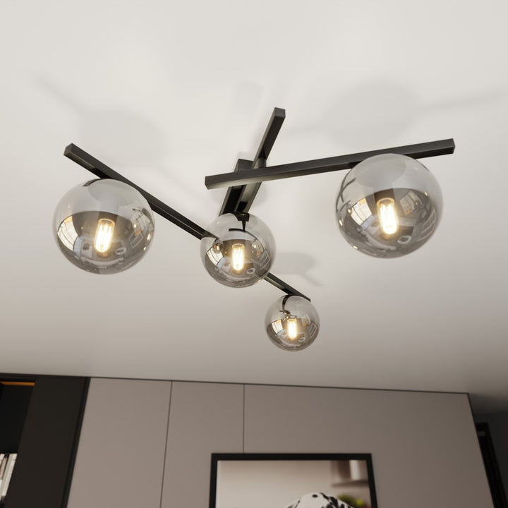Plafoniera SMART 4 neagra si grafit