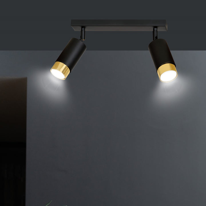 Plafoniera HIRO 2 neagra/auriu