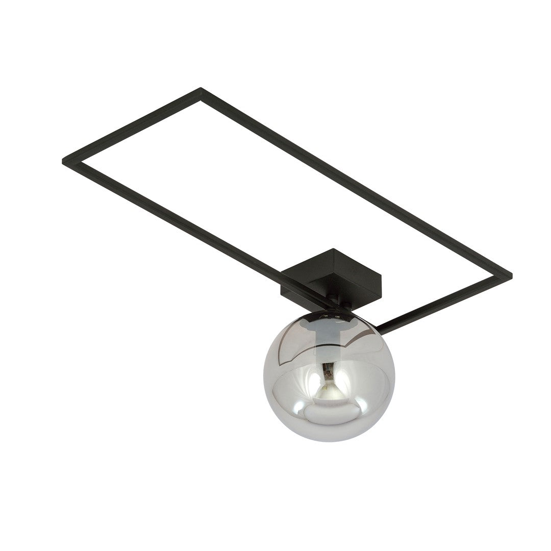 Plafoniera IMAGO 1A neagra cu abajur grafit