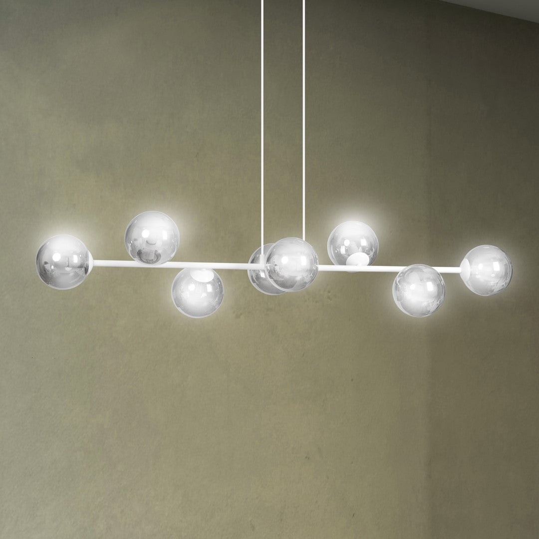 Lustra suspendata ROSSI 8 alba grafit