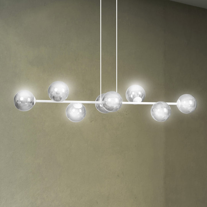 Lustra suspendata ROSSI 8 alba grafit