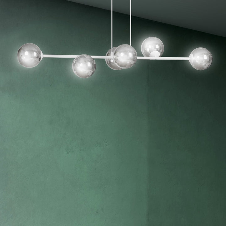 Lustra suspendata ROSSI 6 alba grafit