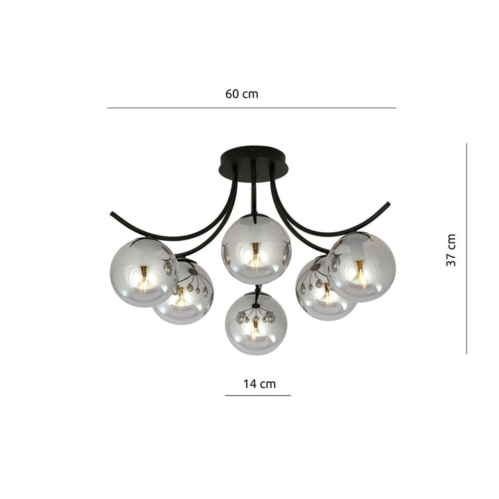 Lustra BOSTON 6 neagra/grafit