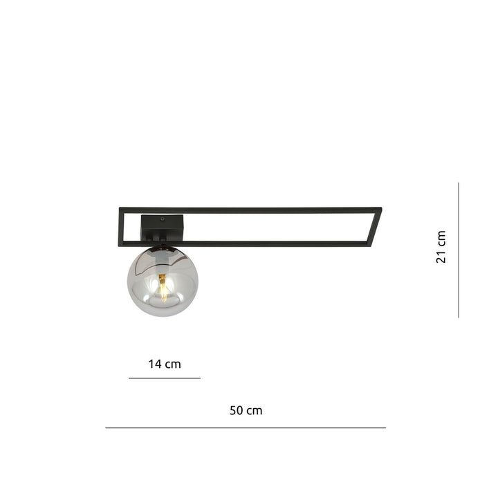 Plafoniera IMAGO 1B neagra cu abajur grafit
