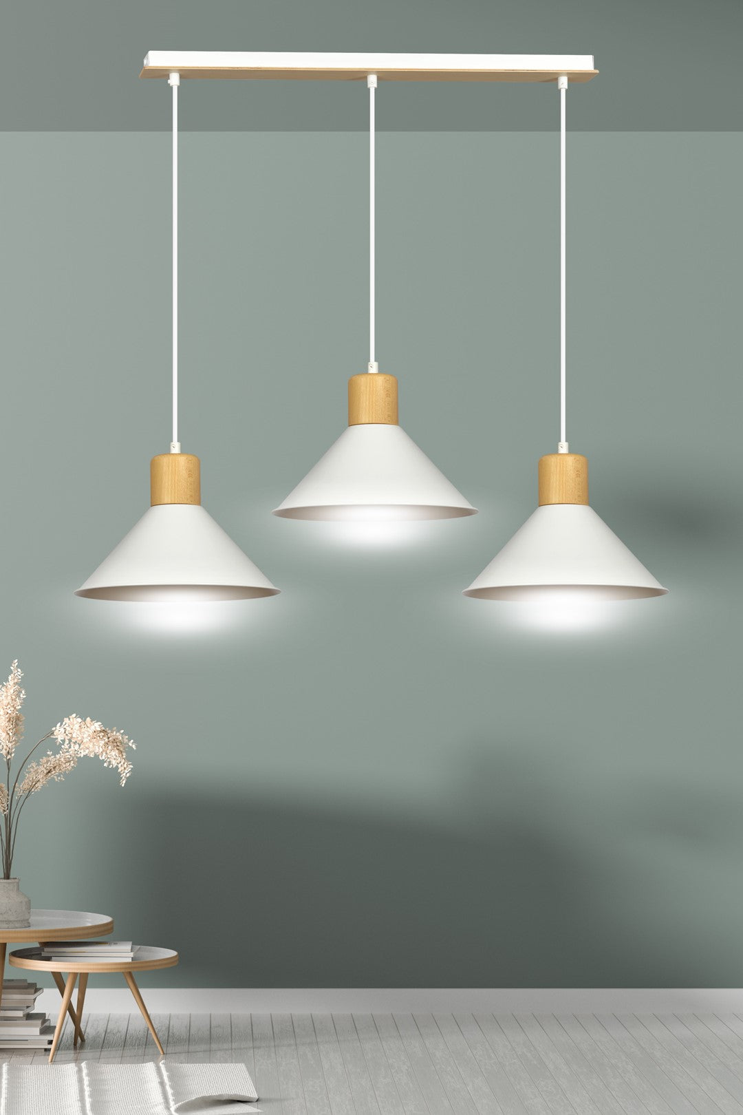 Lustra suspendata ROWEN 3 alba