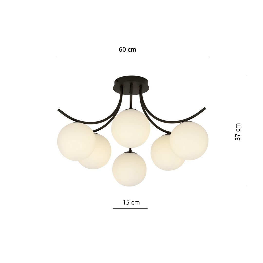 Lustra BOSTON 6 neagra/opal