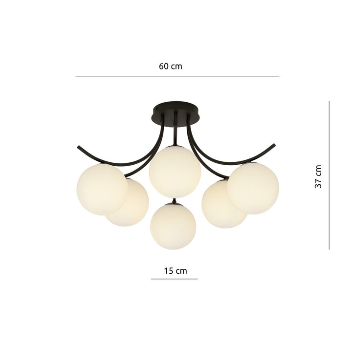 Lustra BOSTON 6 neagra/opal