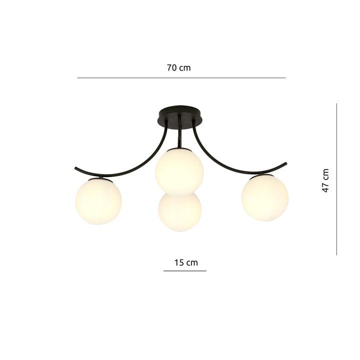 Lustra BOSTON 4 neagra/opal