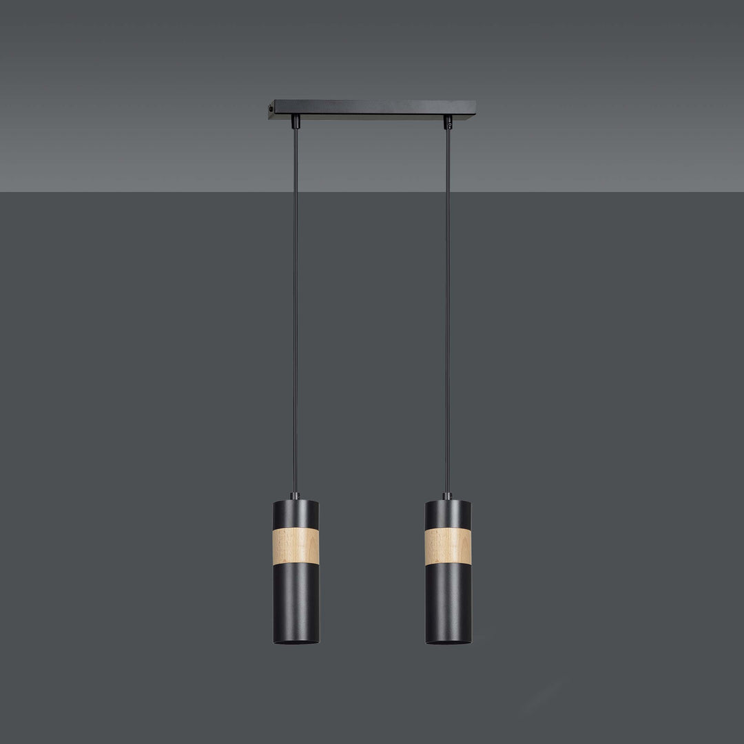 Lustra suspendata cu 2 pendule AKARI 2 neagra