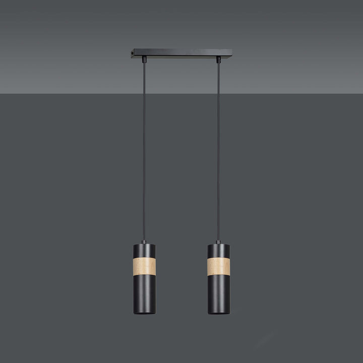 Lustra suspendata cu 2 pendule AKARI 2 neagra