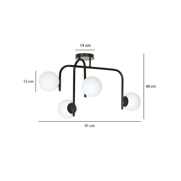 Plafoniera KALF 4B neagra
