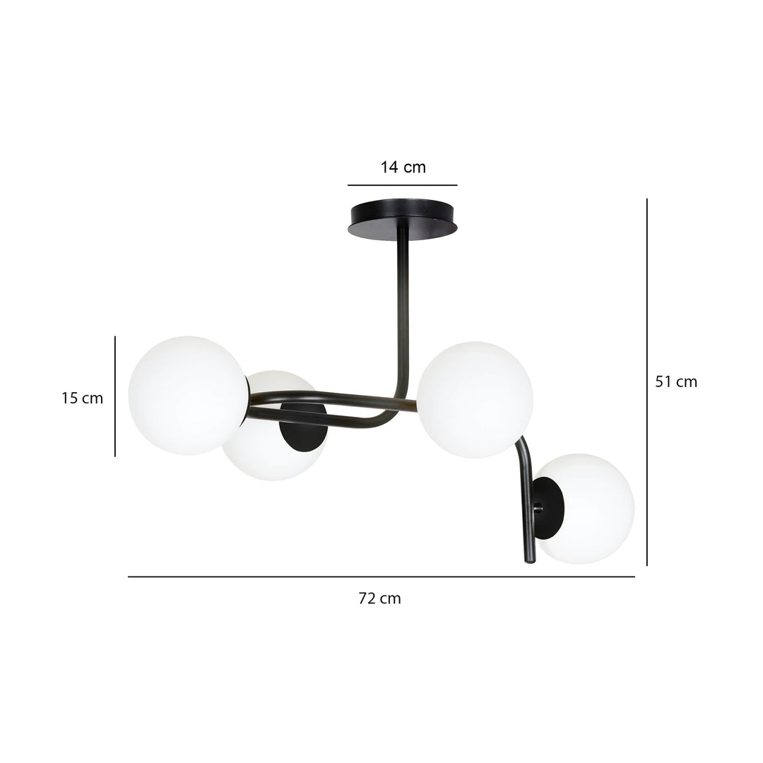 Plafoniera KALF 4A neagra