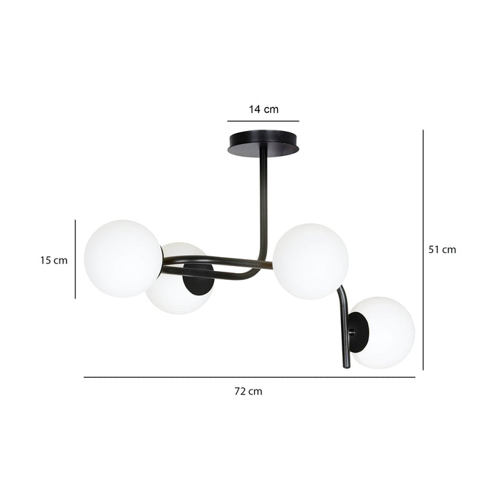 Plafoniera KALF 4A neagra