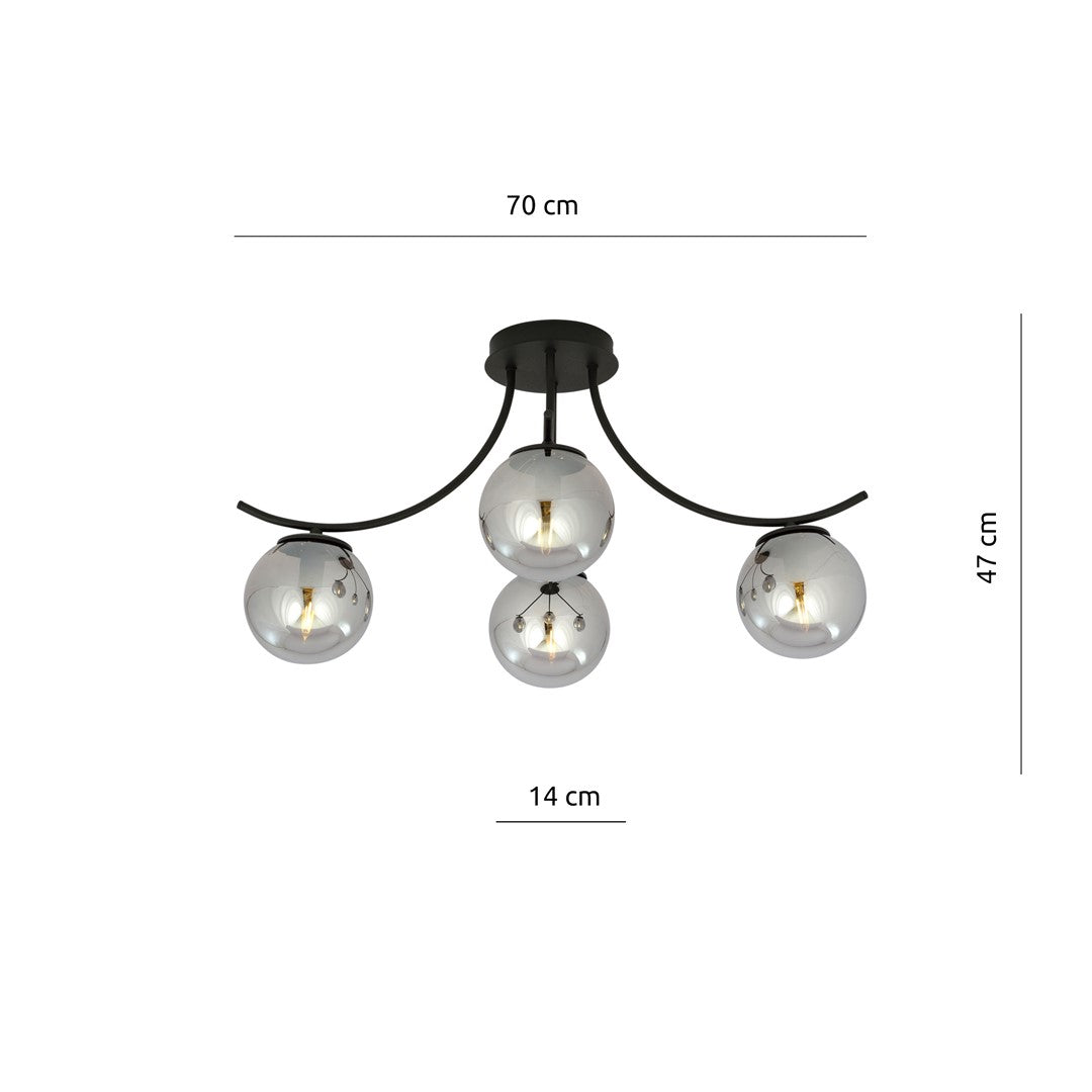 Lustra BOSTON 4 neagra/grafit