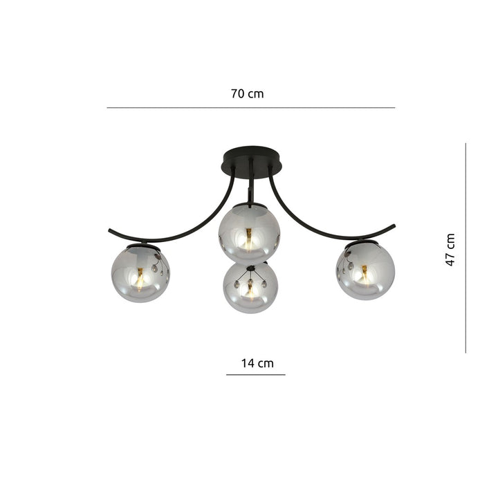 Lustra BOSTON 4 neagra/grafit