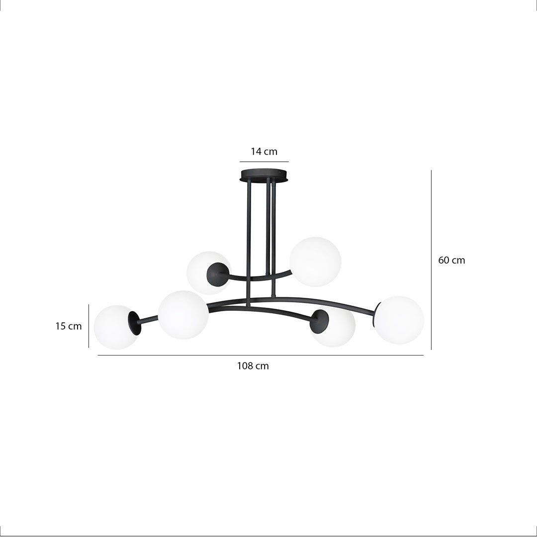 Lustra HALLDOR 6 neagra