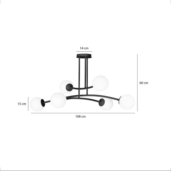Lustra HALLDOR 6 neagra