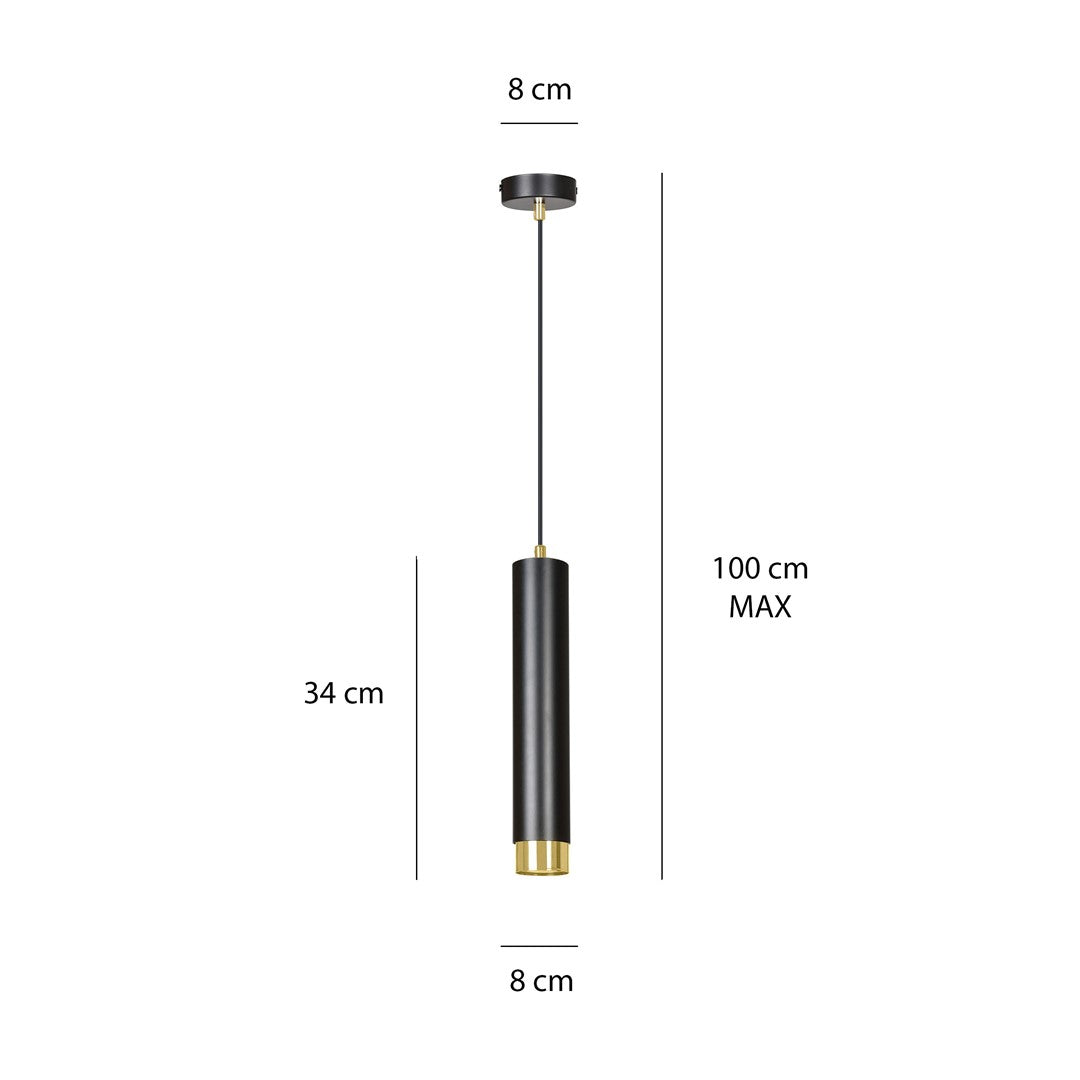 Pendul KIBO 1 negru cu auriu