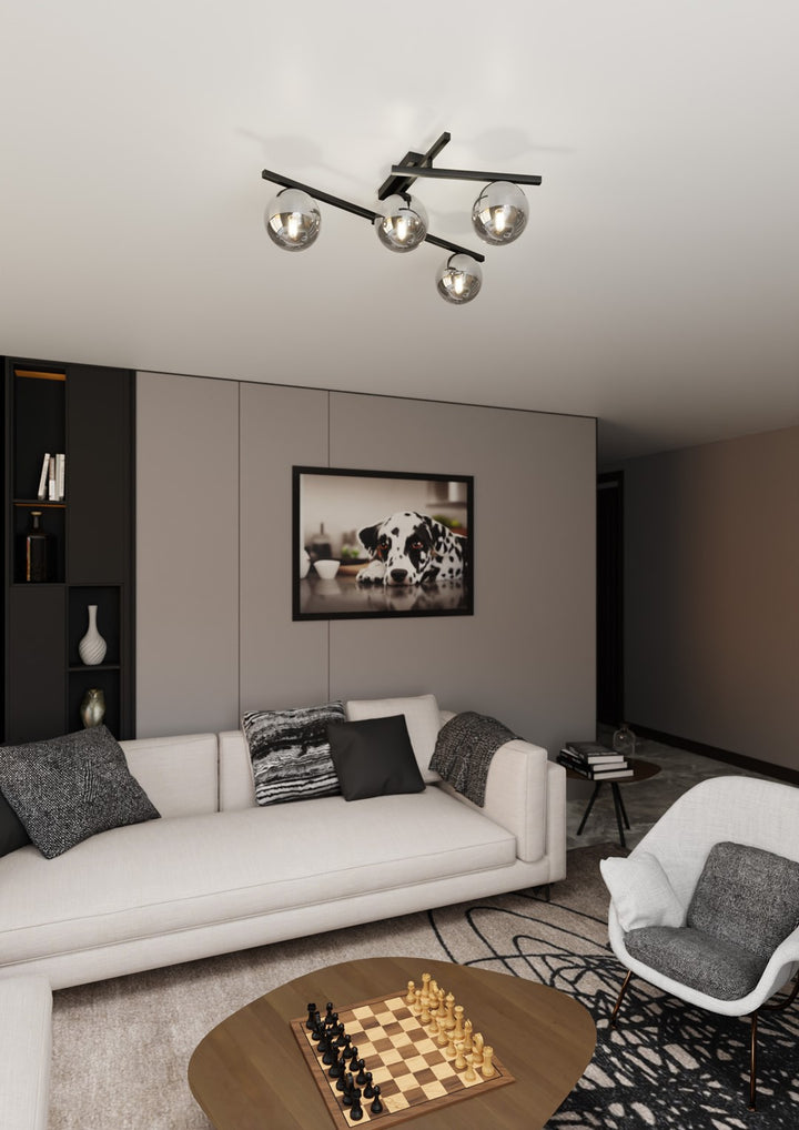 Plafoniera SMART 4 neagra si grafit