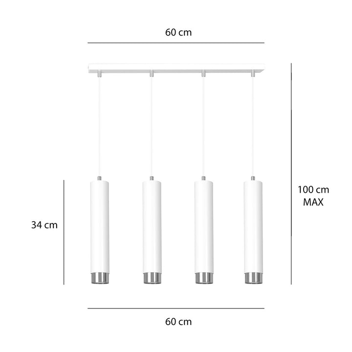 Lustra suspendata KIBO 4 alba/cromat
