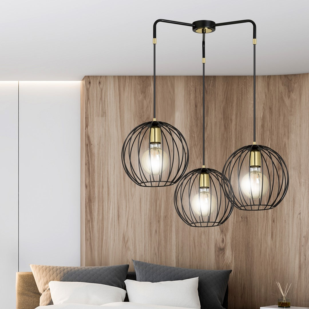 Lustra suspendata ALBIO 3 neagra