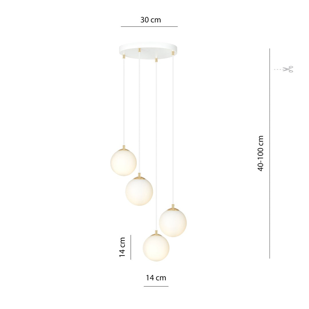 Lustra suspendata ROYAL 4 alba