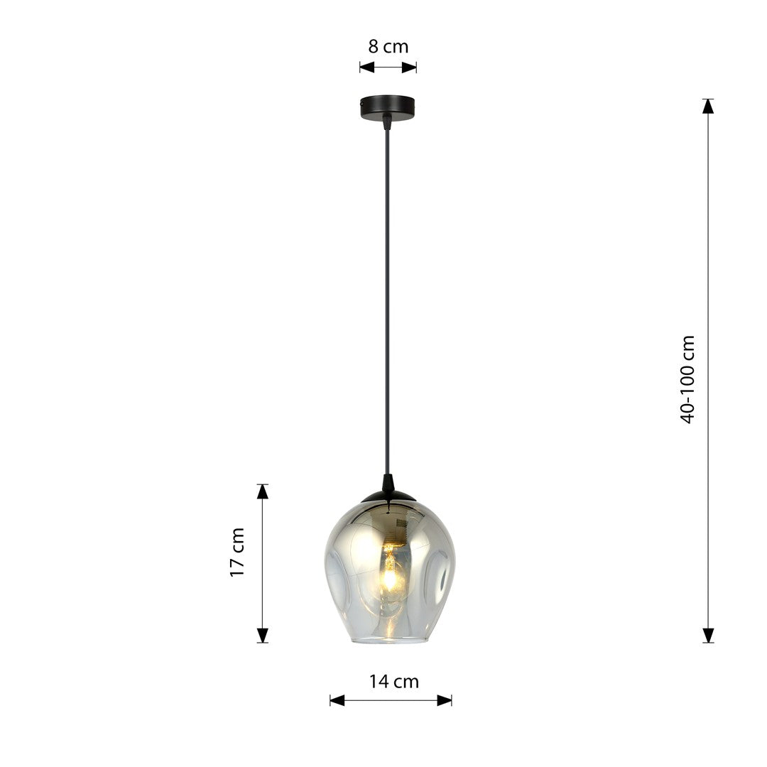Pendul ISTAR 1 negru cu abajur grafit