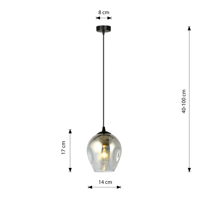 Pendul ISTAR 1 negru cu abajur grafit