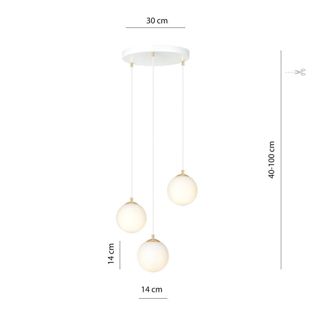 Lustra suspendata ROYAL 3 alba