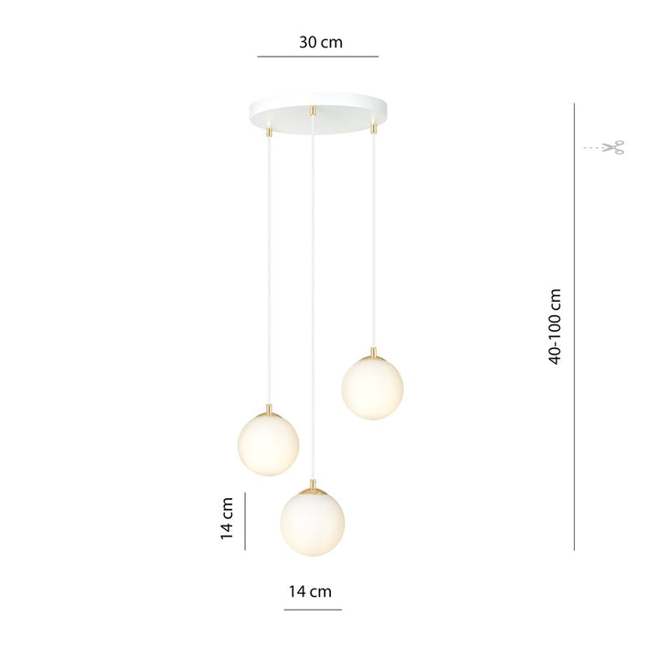 Lustra suspendata ROYAL 3 alba
