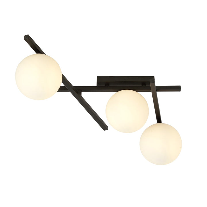 Plafoniera SMART 3 neagra si opal