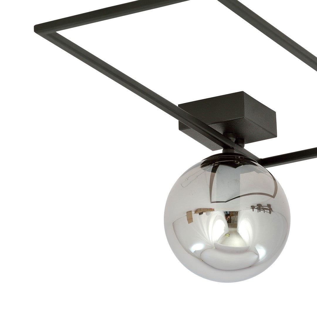 Plafoniera IMAGO 1A neagra cu abajur grafit