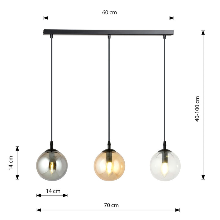 Lustra suspendata COSMO 3 neagra MIX