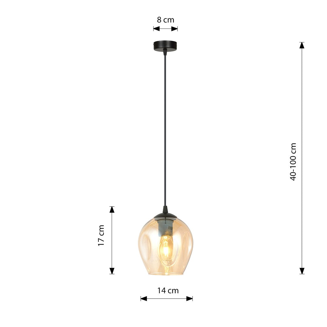 Pendul ISTAR 1 negru cu chihlimbar