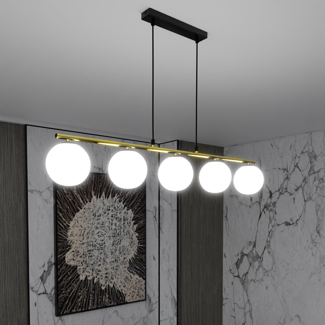 Lustra suspendata ALLORA 5 neagra OPAL