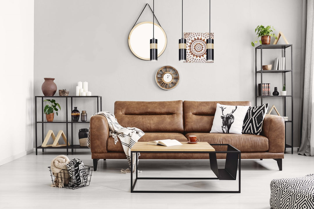 Lustra suspendata cu 3 pendule AKARI 3 neagra