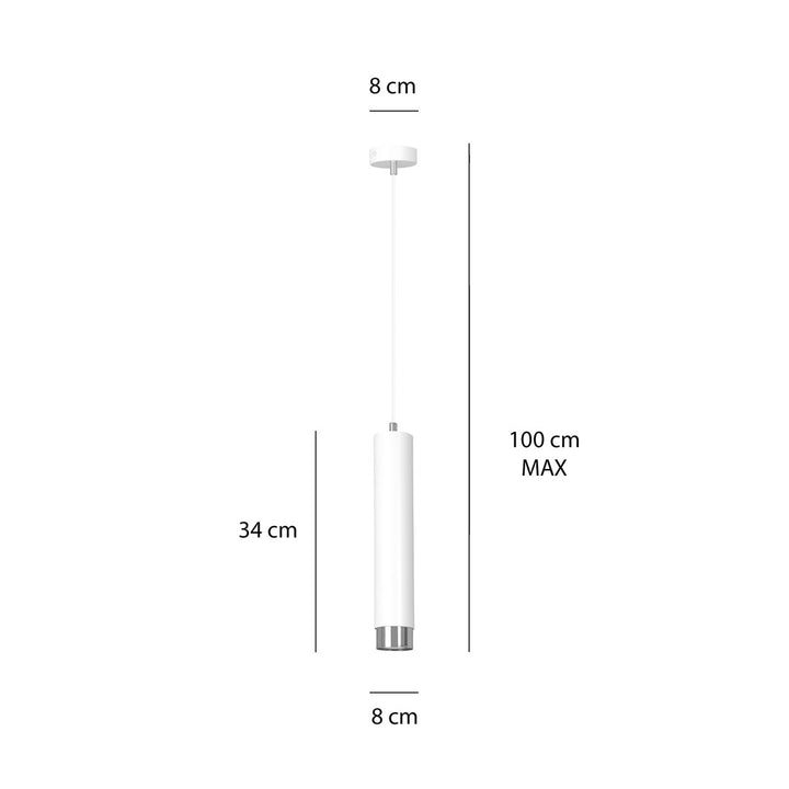 Pendul KIBO 1 alb cu crom