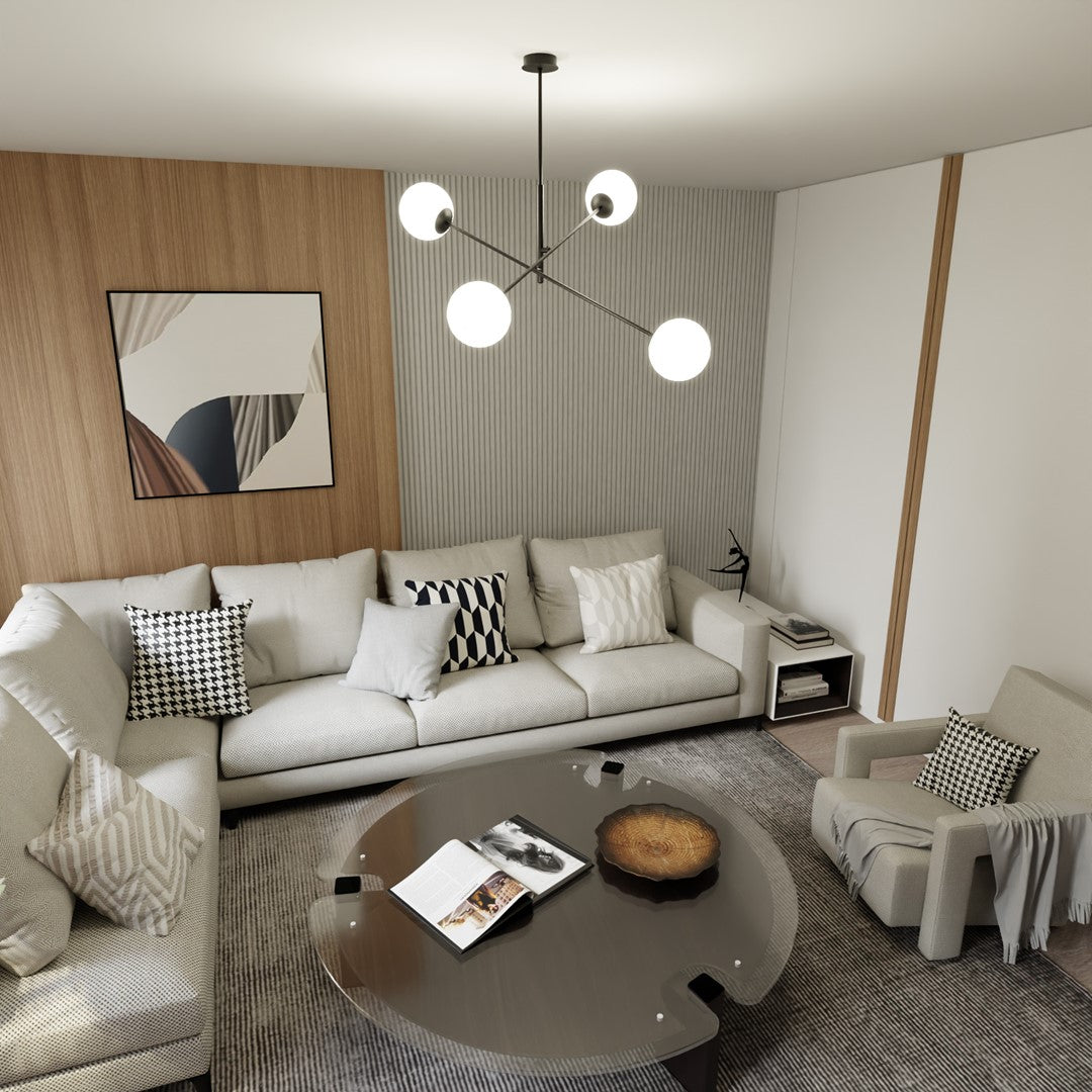 Lustra LINEAR 4 neagra/opal