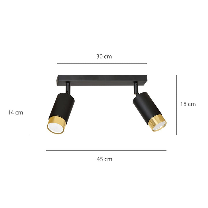 Plafoniera HIRO 2 neagra/auriu