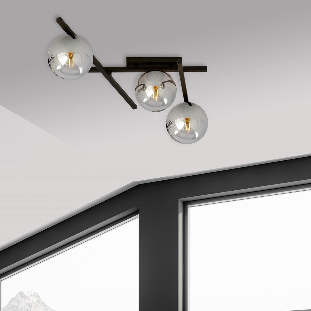 Plafoniera SMART 3 neagra si grafit